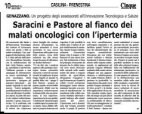 Pastore e Saracini a fianco dei malati Oncologici